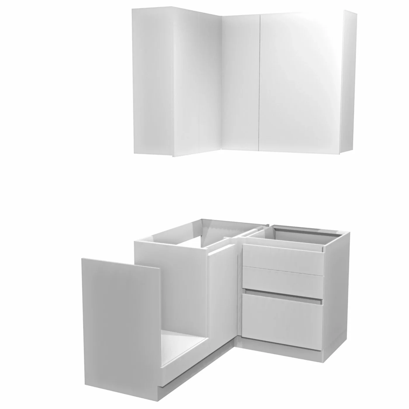 Гарнитур кухонный Natural Home Clean "Бостон", угловой, 160 см x 120 см x 51,2 см, цвет Белый